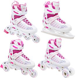 Patins de rodas Patins ajustáveis 4 em 1 Raven Grace Rodas brilhantes