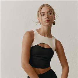 Top desportivo Taijitu Suporte Superior das mulher Black Limba