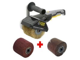 FARTOOLS Pack 615125: Renovator REX120C + escova de aba e escova de fibra sintética - Madeira especial e metal - Superfícies planas