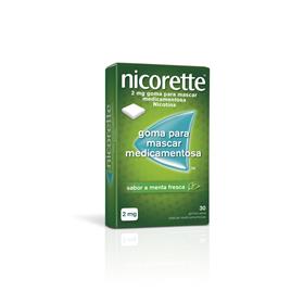 Nicorette 2 mg 30 Gomas de Mascar Nicotina 30 un