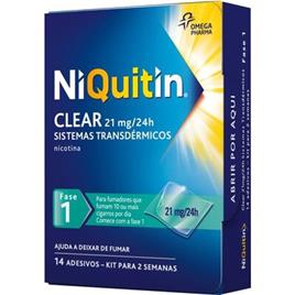 Niquitin Clear Adesivos Nicotina 21 mg Fase 1 14 adesivos