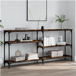 vidaXL Mesa consola 160x29x75 cm derivados de madeira carvalho fumado