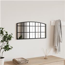 vidaXL Espelho de parede arqueado 60x30 cm ferro preto