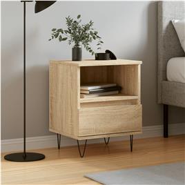 vidaXL Mesa de cabeceira 40x35x50 cm derivados madeira carvalho sonoma