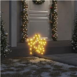 vidaXL Decoração estrela de Natal c/ luz e estacas 3 pcs 50 LEDs 29 cm