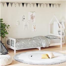 vidaXL Estrutura de cama infantil 80x200 cm pinho maciço branco