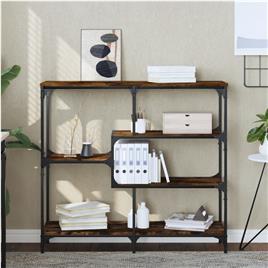 vidaXL Mesa consola 103x32x95 cm derivados de madeira carvalho fumado