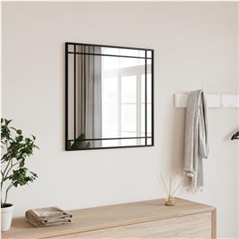 vidaXL Espelho de parede quadrado 60x60 cm ferro preto