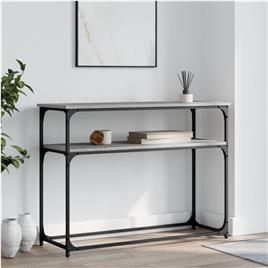 vidaXL Mesa consola 100x35,5x75cm derivados de madeira cinzento sonoma