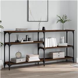 vidaXL Mesa consola 160x29x75 cm derivados madeira carvalho castanho