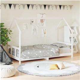 vidaXL Estrutura de cama infantil 90x190 cm pinho maciço branco