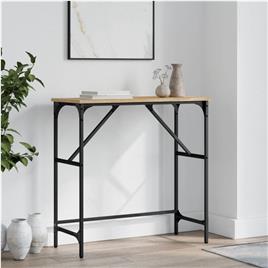 vidaXL Mesa consola 75x32x75 cm derivados de madeira carvalho sonoma
