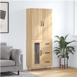 vidaXL Armário alto 69,5x34x180 cm derivados de madeira cor sonoma
