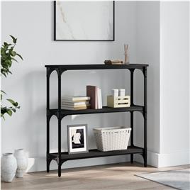vidaXL Mesa consola 75x22,5x75 cm derivados de madeira preto