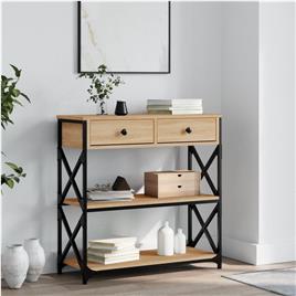 vidaXL Mesa consola 75x28x75 cm derivados de madeira carvalho sonoma