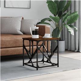 vidaXL Mesa de centro 45x45x47,5 derivados madeira carvalho fumado