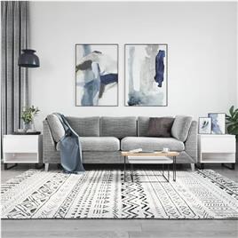 vidaXL Mesas de centro 2pcs 50x46x50cm deriv. madeira branco brilhante