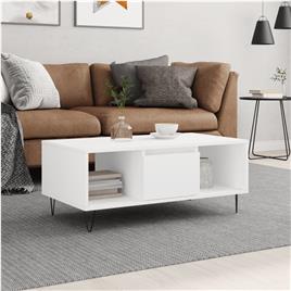 vidaXL Mesa de centro 90x50x36,5 cm derivados de madeira branco