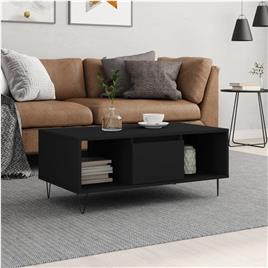 vidaXL Mesa de centro 90x50x36,5 cm derivados de madeira preto