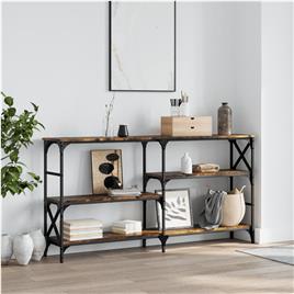 vidaXL Mesa consola 150x29x76,5 cm derivados madeira carvalho fumado