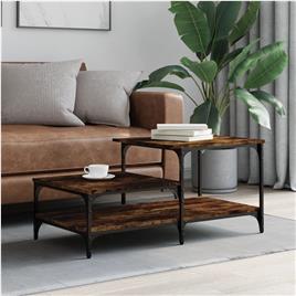 vidaXL Mesa de centro 100x50,5x45 cm derivados madeira carvalho fumado