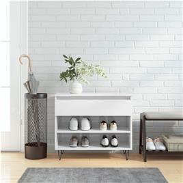 vidaXL Sapateira 70x36x60 cm derivados de madeira branco brilhante
