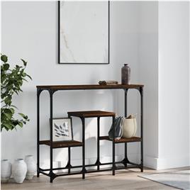vidaXL Mesa consola 89,5x28x76 cm derivados madeira carvalho castanho