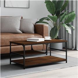 vidaXL Mesa centro 90x49x40 cm derivados de madeira carvalho castanho