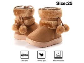 Botas de Menina UNISSEX Meninos Botão Premium Antiderrapante Sola Macia Quente Branco (tamanho 25)
