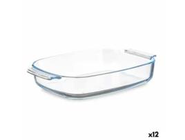 Recipiente de Cozinha com Pegas Transparente Vidro de Borosilicato 2,7 L 34,4x6,1x22,3 cm 12 Unidades
