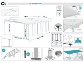 Pérgula Anexa/Garagem 24M² CAZEBOO Kleo 800L300 Alumínio Branco
