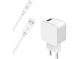 Carregador 3A BIGBEN CONNECTED Ic Smart Cabo Usb A/Usb C Branco Plástico 100% Reciclado