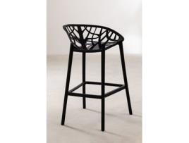 SKLUM Pack de 2 Bancos Altos de Jardim Ores Polipropileno Preto 65 cm