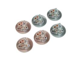Conjunto de 6 Chávenas de Café VERSA Jacinta Porcelana