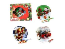 Prato De Natal 30Cm C/Esp Vidro