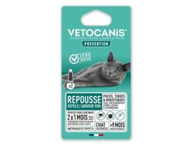 VETOCANIS 2 Pipetas anti-pulgas e anti-carrapatos - Para Cat - 2x proteção de 1 mês