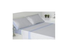 Conjunto de lençóis térmicos de vela de flanela azul 135 cm HOME