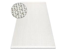 Tapete DYWANY LUSZCZOW Nano Fh93A Cor Lisa Laço Tecido Liso Branco