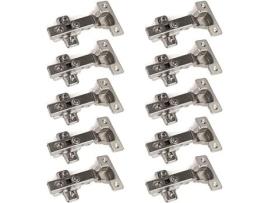Kit 10 Dobradiças Soft Moulded - Batente Exterior (Gola 0) + Parafuso Euros + Parafusos Dobradiça para Portas de Roupeiro Armários de Cozinha