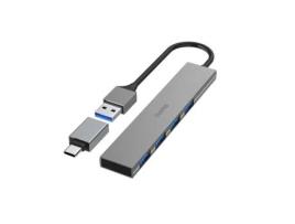 Hub Usb HAMA Hub Usb 4 Portas Usb 3.2 Gen1 5 Gbit-S Ultraslim