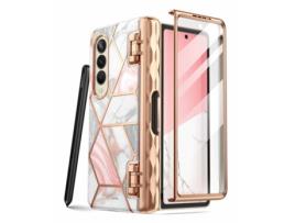 Caneta Stylus Cosmo Sp Marble para Samsung Galaxy Z Fold 4/5/ZFold 4 I-BLASON Pele Sintética Rosa