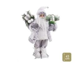 Adorno Natalício Branco Plástico Poliresina Tecido 45 cm