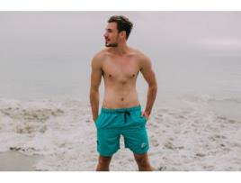 Calção de Banho Masculino GUGGEN MOUNTAIN Zm1605 no Estilo Do Logotipo Guggen (Verde - 4X-L)