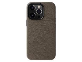 Capa para iPhone 13 Pro Max MELKCO Pele Sintética Anti-Choque Cinzento