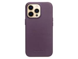 Capa para iPhone 13 Pro QIALINO Pele Sintética Magnética Roxo