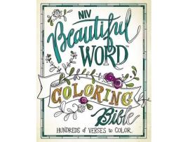 Livro niv, beautiful word coloring bible, hardcover de zondervan (inglês)