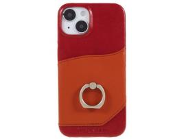 Capa para iPhone 14 Plus FIERRE SHANN Pele Sintética Vermelho