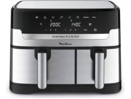 Fritadeira sem Óleo MOULINEX Easy Fry & Grill Dual EZ905D20 Digital (5,2+3,1 L - Preto)