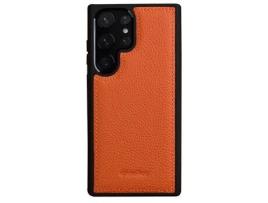 Capa para Samsung Galaxy S23 Ultra MELKCO Pele Sintética Laranja