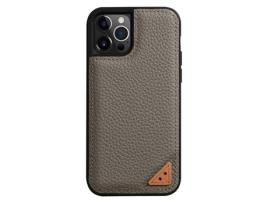 Capa para iPhone 13 Pro MELKCO Pele Sintética Cinzento